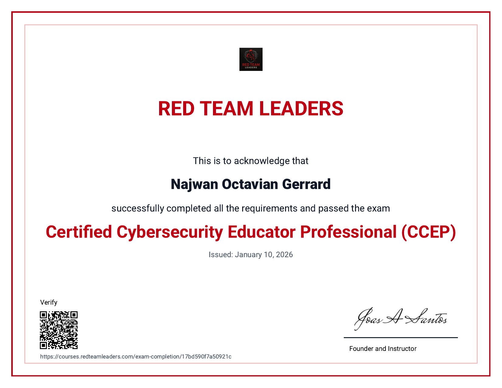 Certified Cybersecurity Educator Professional (CCEP)